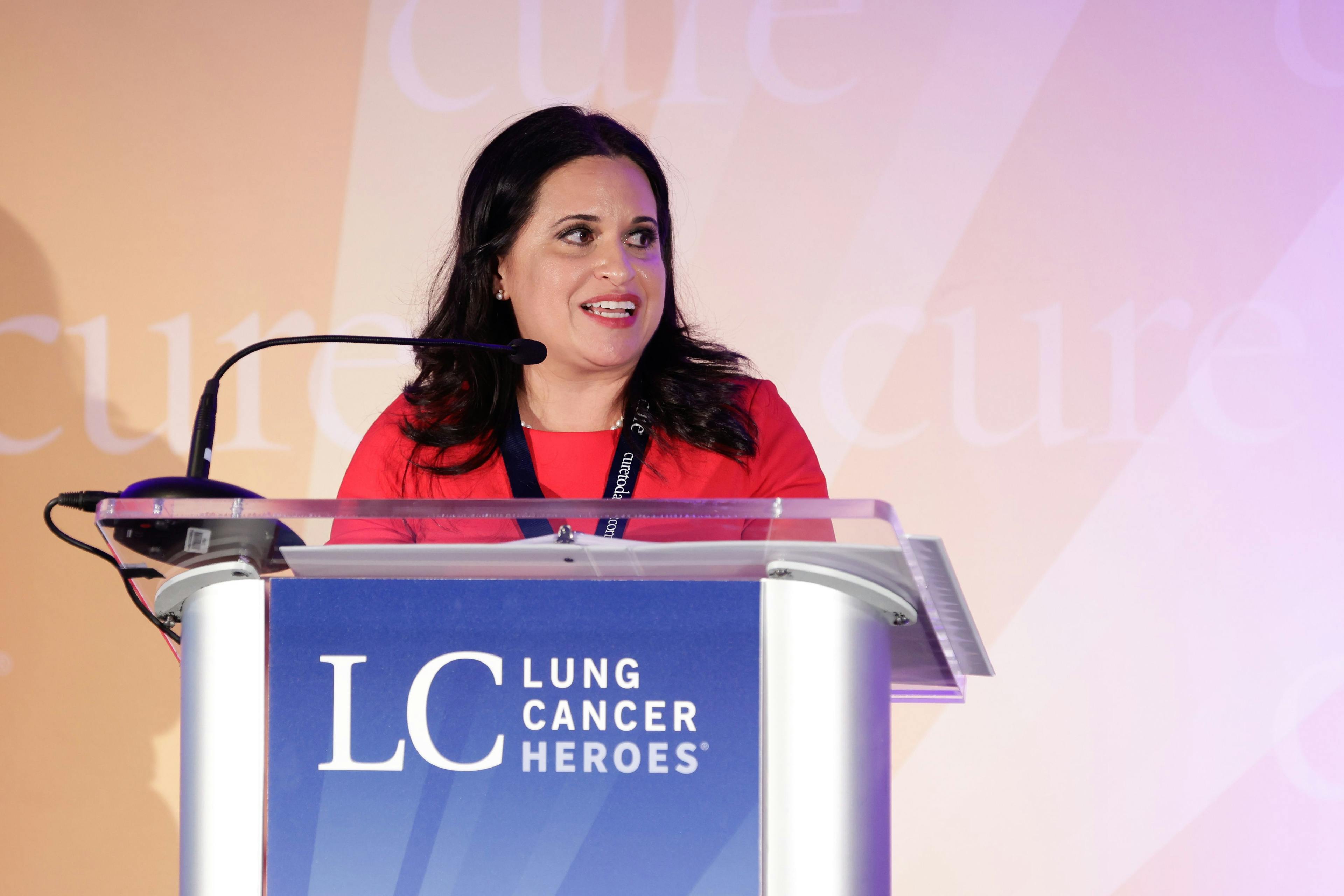Dr. Estelmari Rodriguez at CURE®’s third annual Lung Cancer Heroes® awards program.