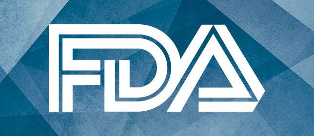 Image of the FDA's logo on a blue abstract background. 