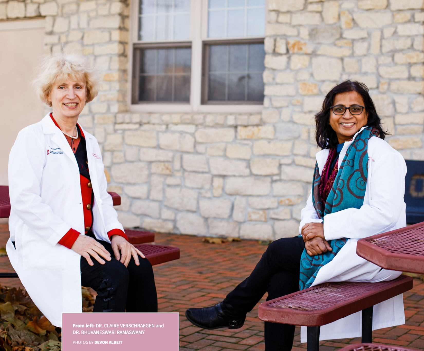 From left: Dr. Claire Verschraegen and Dr. Bhuvaneswari Ramaswamy. Photos by Devon Albeit.